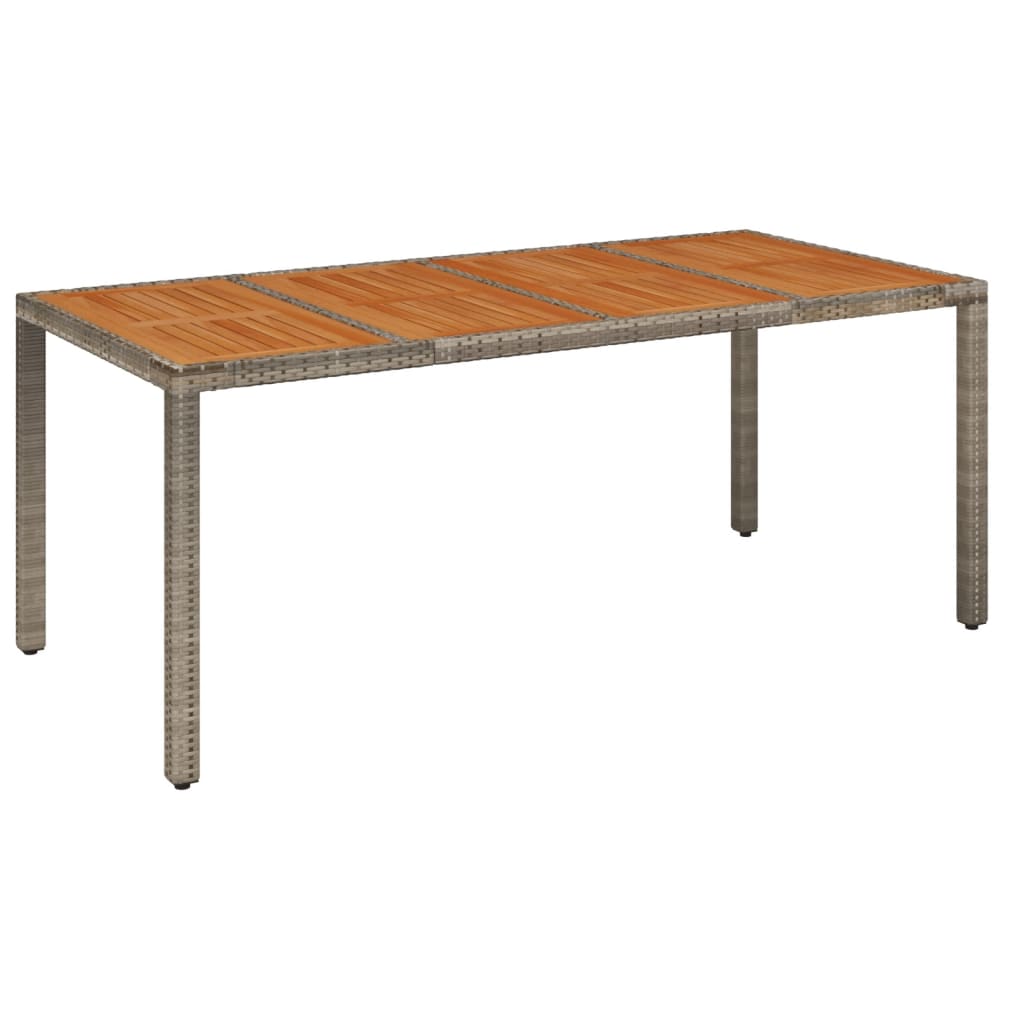 Tuintafel met houten blad 190x90x75 cm poly rattan grijs is nu te koop bij PeponiXL, paradijselijk wonen!