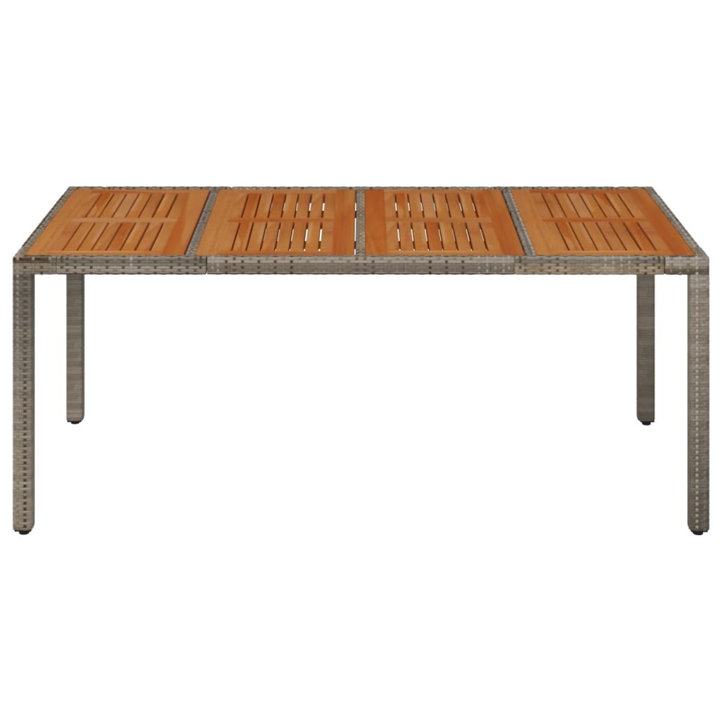Tuintafel met houten blad 190x90x75 cm poly rattan grijs is nu te koop bij PeponiXL, paradijselijk wonen!