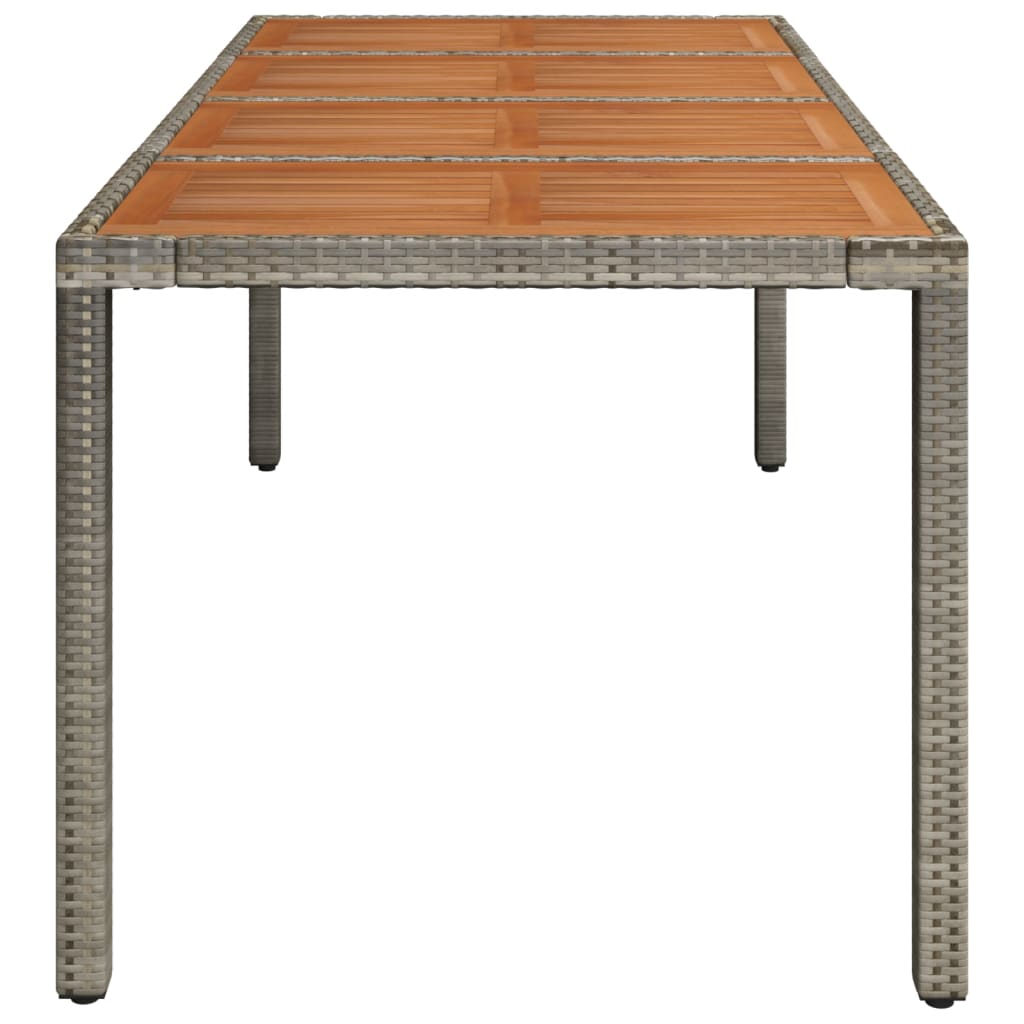 Tuintafel met houten blad 190x90x75 cm poly rattan grijs is nu te koop bij PeponiXL, paradijselijk wonen!