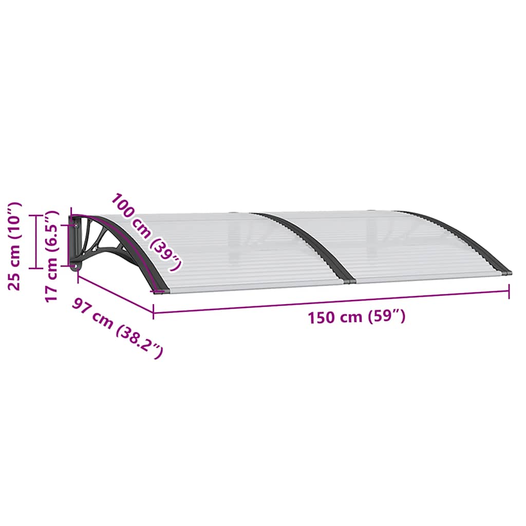 Deurluifel 150x100 cm polycarbonaat zwart is nu te koop bij PeponiXL, paradijselijk wonen!