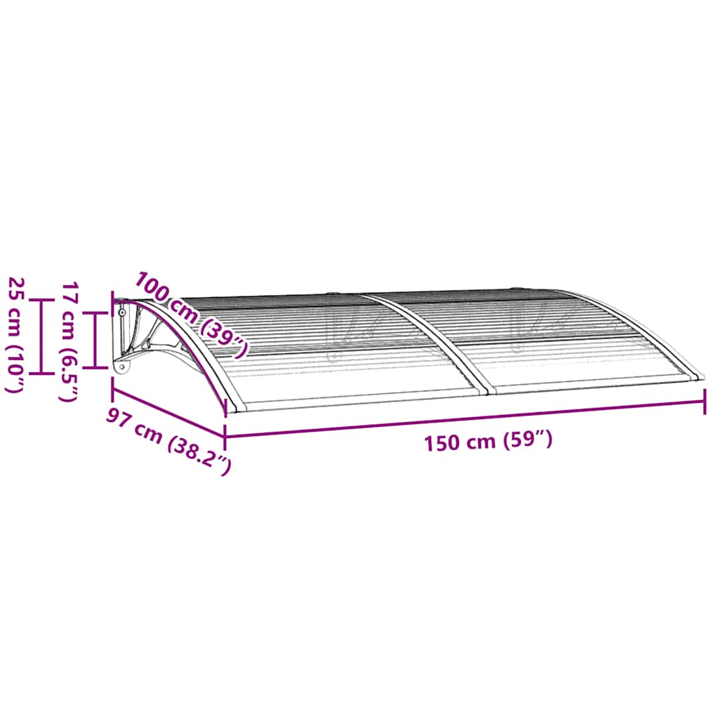 Deurluifel 150x100 cm polycarbonaat zwart is nu te koop bij PeponiXL, paradijselijk wonen!