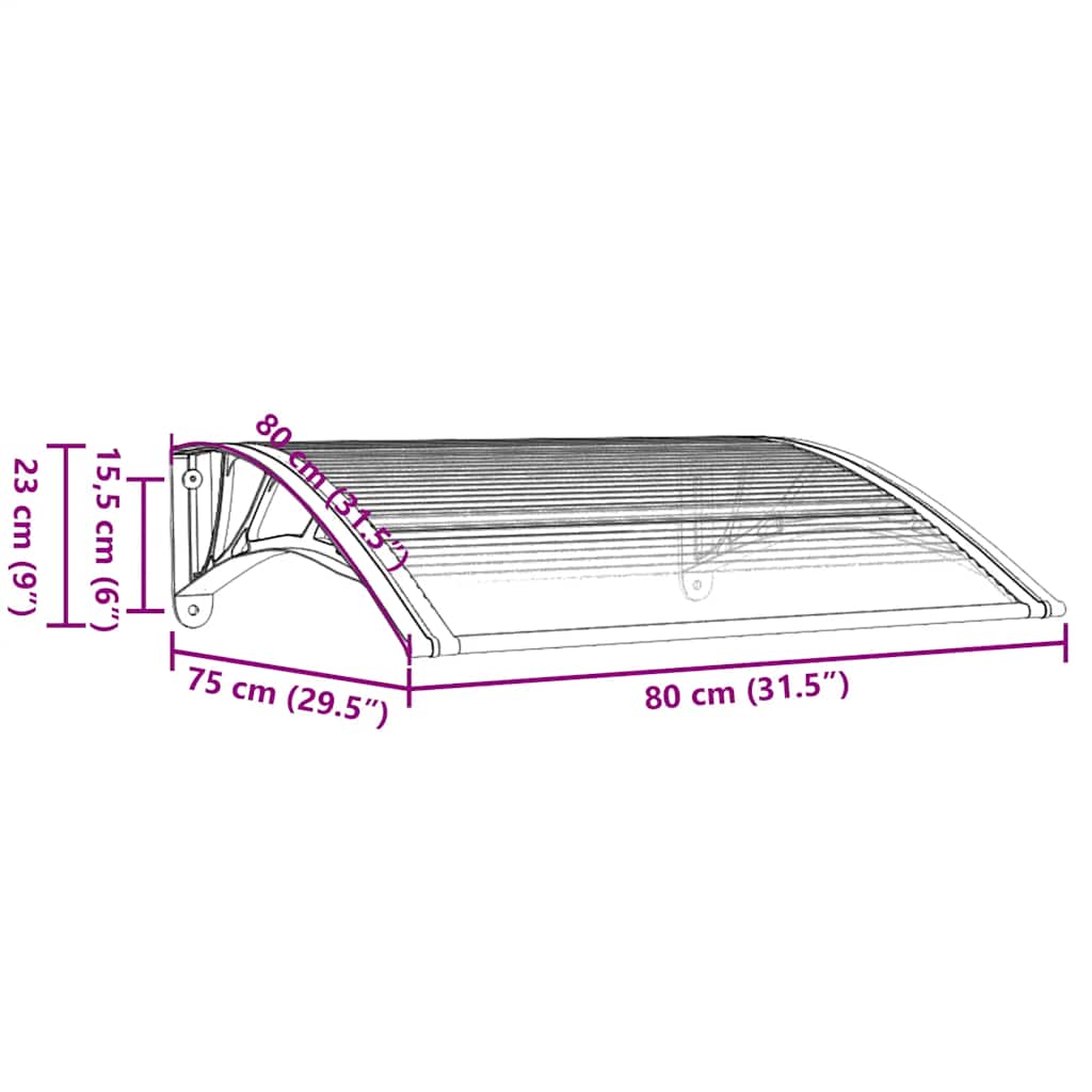 Deurluifel Zwart 80x75 cm Polycarbonaat is nu te koop bij PeponiXL, paradijselijk wonen!
