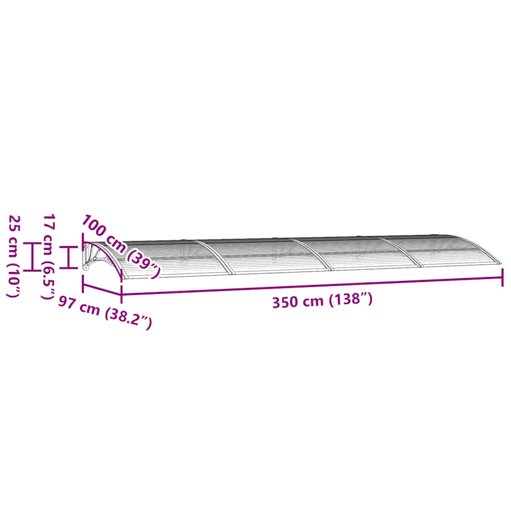 Deurluifel Zwart 350x100 cm Polycarbonaat is nu te koop bij PeponiXL, paradijselijk wonen!