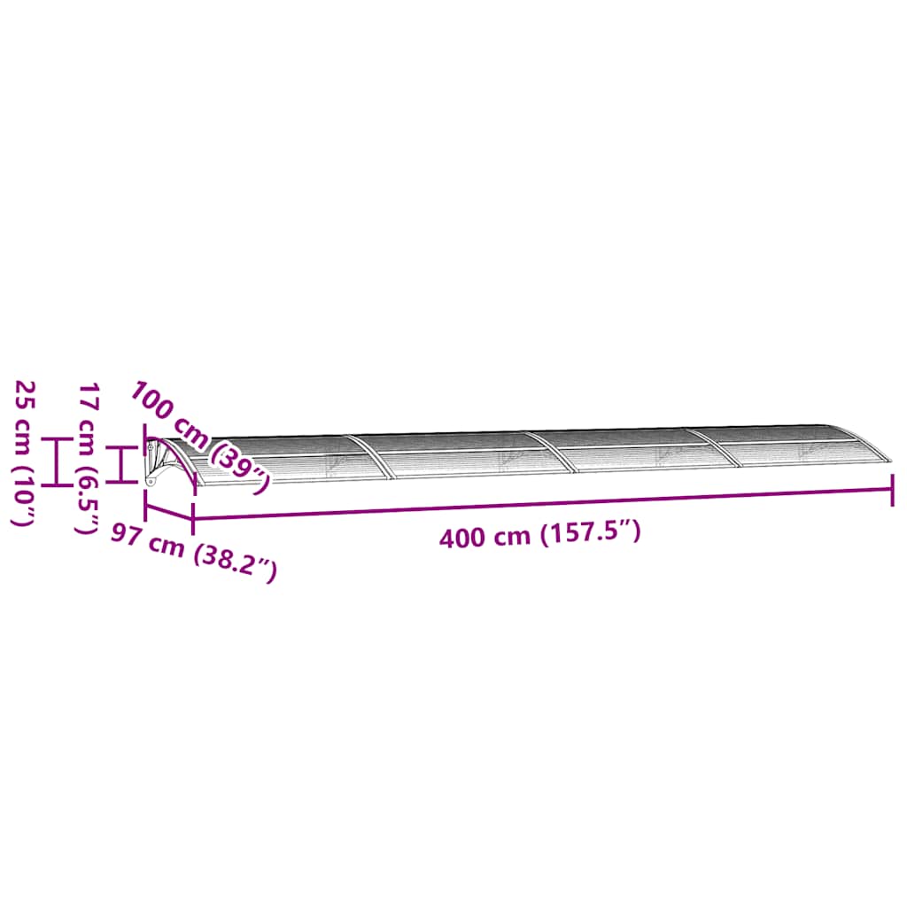 Deurluifel Zwart 400x100 cm Polycarbonaat is nu te koop bij PeponiXL, paradijselijk wonen!