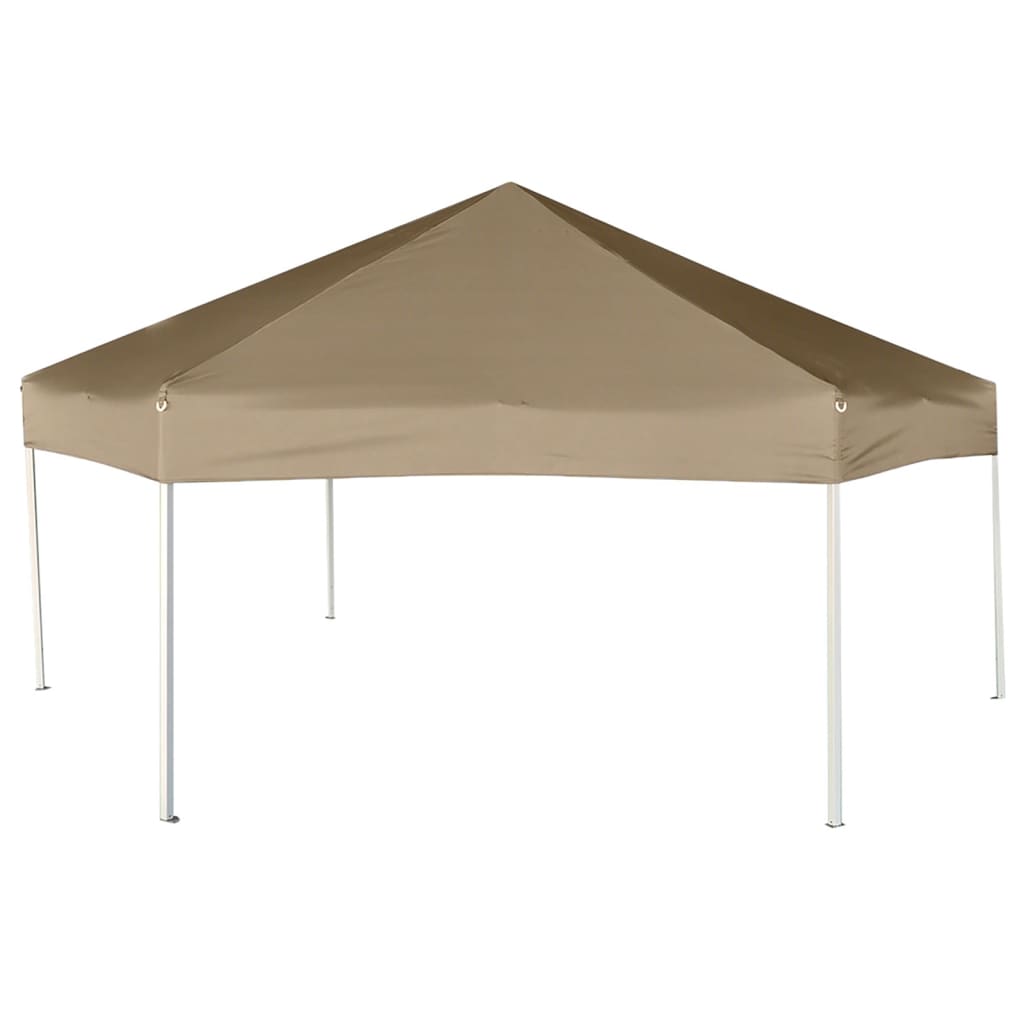 Partytent met wanden zeshoekig 3,6x3,1 m taupe 220 g/m² is nu te koop bij PeponiXL, paradijselijk wonen!