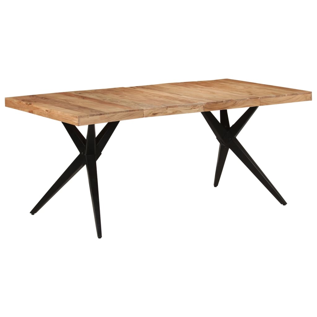 Eettafel 180x90x77 cm massief acaciahout zwart is nu te koop bij PeponiXL, paradijselijk wonen!