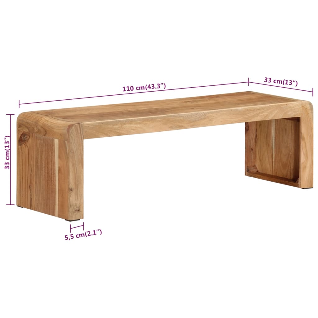 Tv-meubel 110x33x33 cm massief acacoahout is nu te koop bij PeponiXL, paradijselijk wonen!