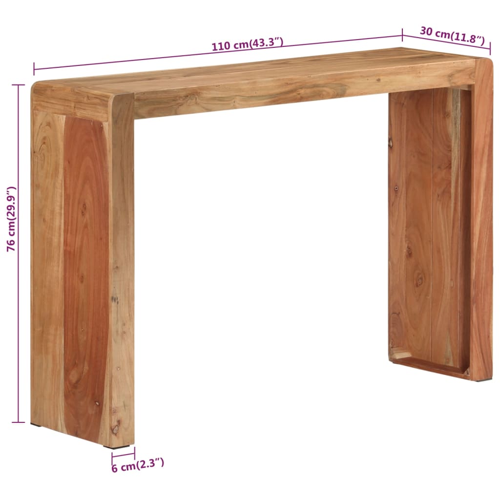Wandtafel 110x30x76 cm massief acaciahout is nu te koop bij PeponiXL, paradijselijk wonen!