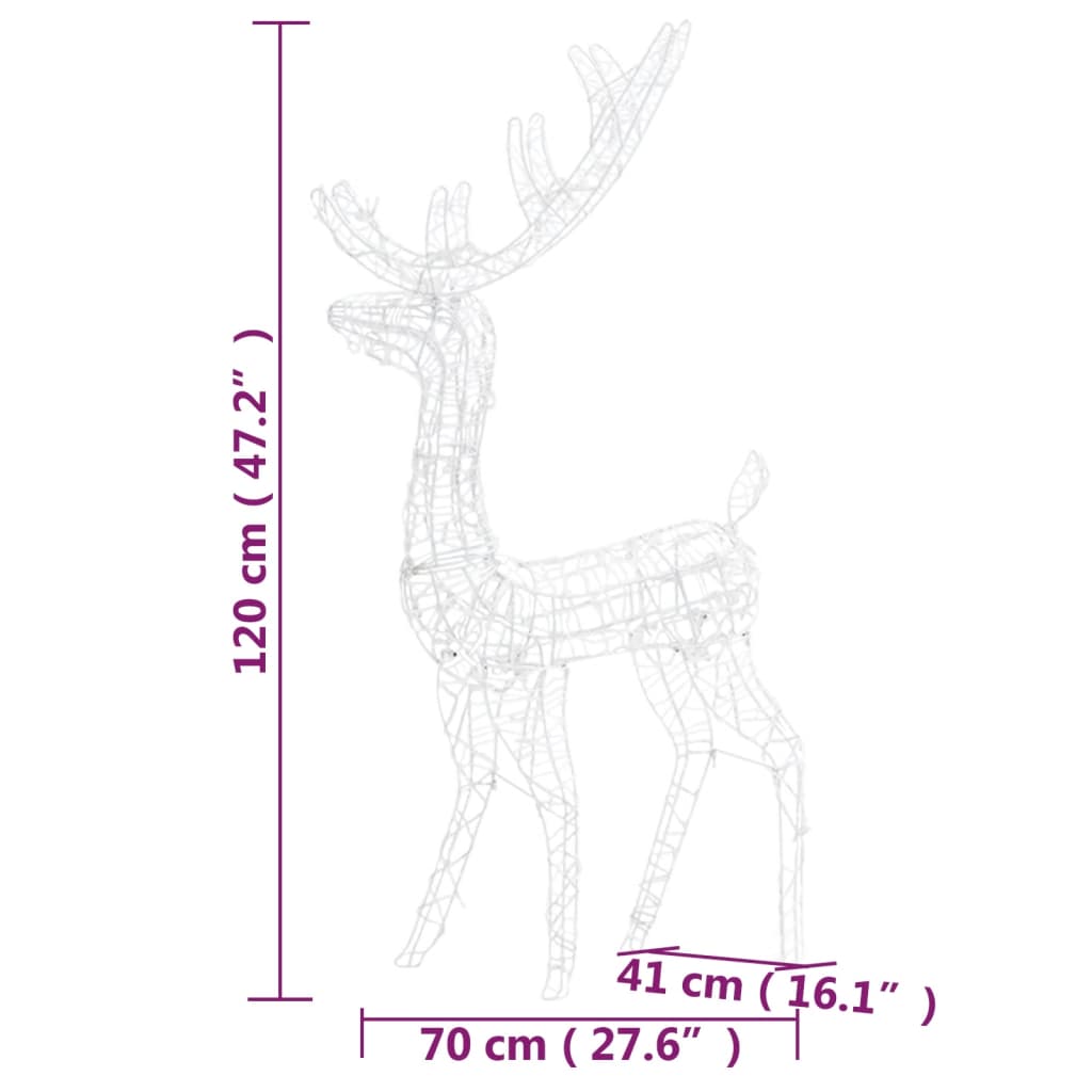 Kerstversieringen rendier 2 st 120 cm acryl warmwit is nu te koop bij PeponiXL, paradijselijk wonen!