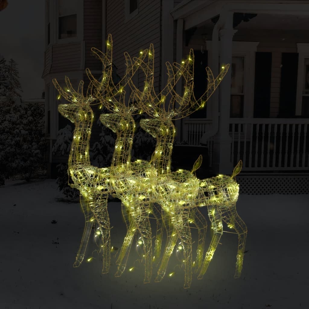 Kerstversieringen rendier 3 st 120 cm acryl warmwit is nu te koop bij PeponiXL, paradijselijk wonen!