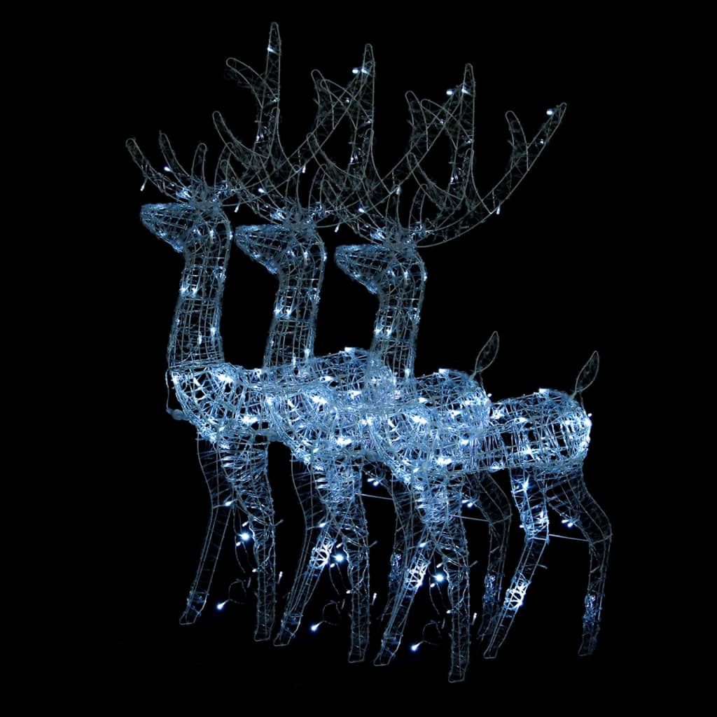Kerstversieringen rendier 3 st 120 cm acryl koudwit is nu te koop bij PeponiXL, paradijselijk wonen!