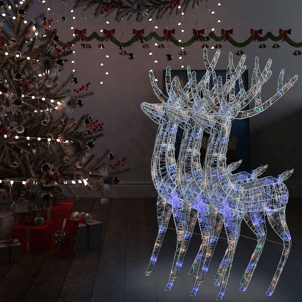 Kerstdecoratie rendier XXL 3 st 250 LED meerkleurig 180cm acryl is nu te koop bij PeponiXL, paradijselijk wonen!