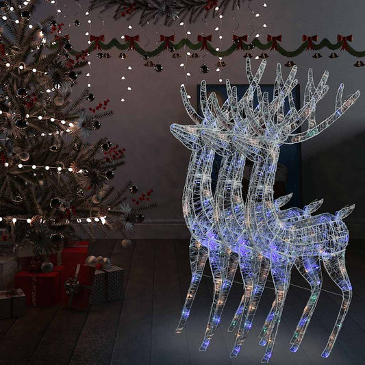 Kerstdecoratie rendier XXL 3 st 250 LED meerkleurig 180cm acryl is nu te koop bij PeponiXL, paradijselijk wonen!