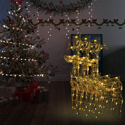 Kerstversiering rendier 3 st 60x16x100 cm acryl is nu te koop bij PeponiXL, paradijselijk wonen!