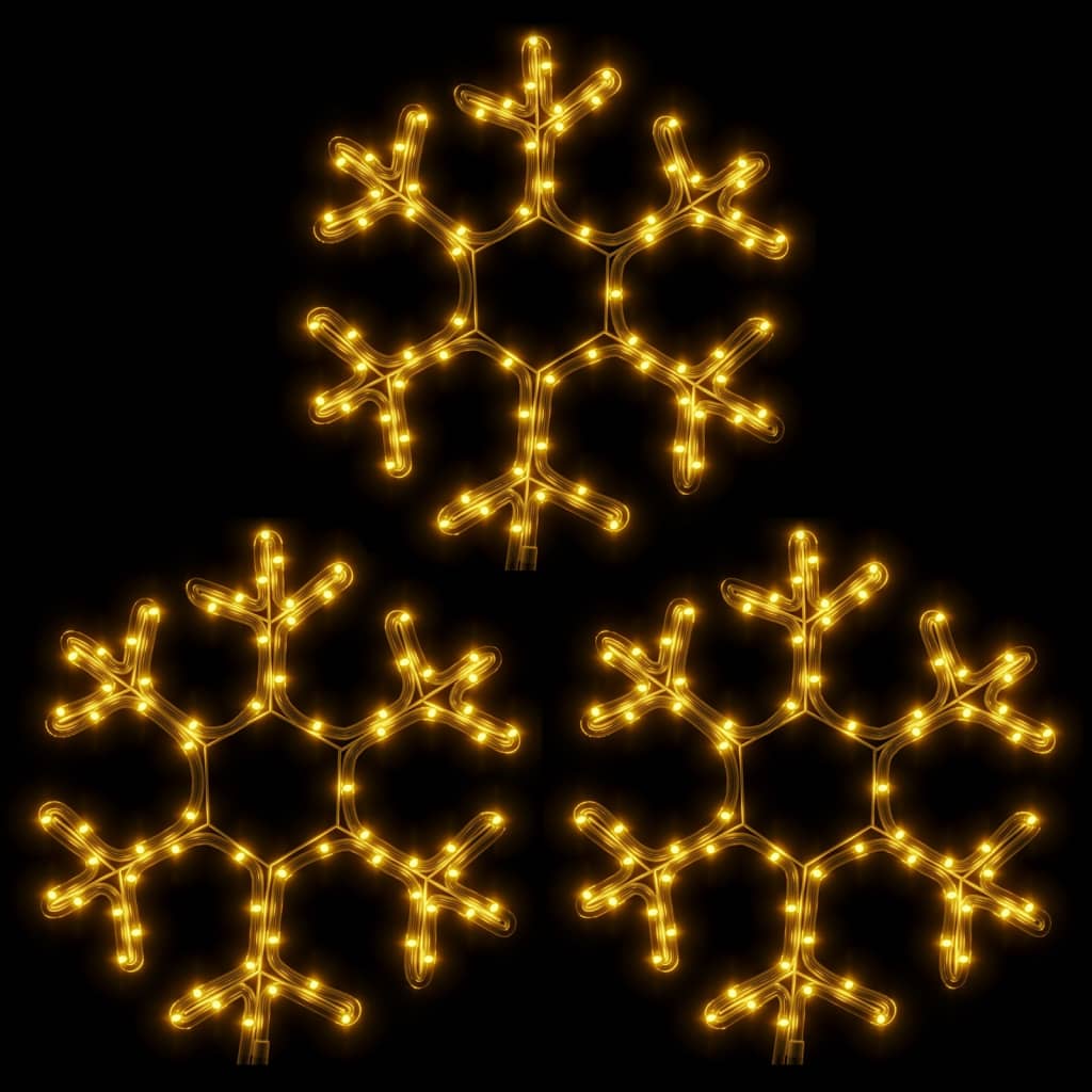 Kerstfiguur sneeuwvlok met LED's 3 st 38x37 cm warmwit is nu te koop bij PeponiXL, paradijselijk wonen!