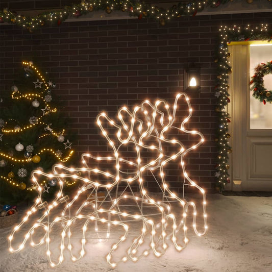 Kerstfiguur rendier met LED's 3 st 57x55x4,5 cm warmwit is nu te koop bij PeponiXL, paradijselijk wonen!