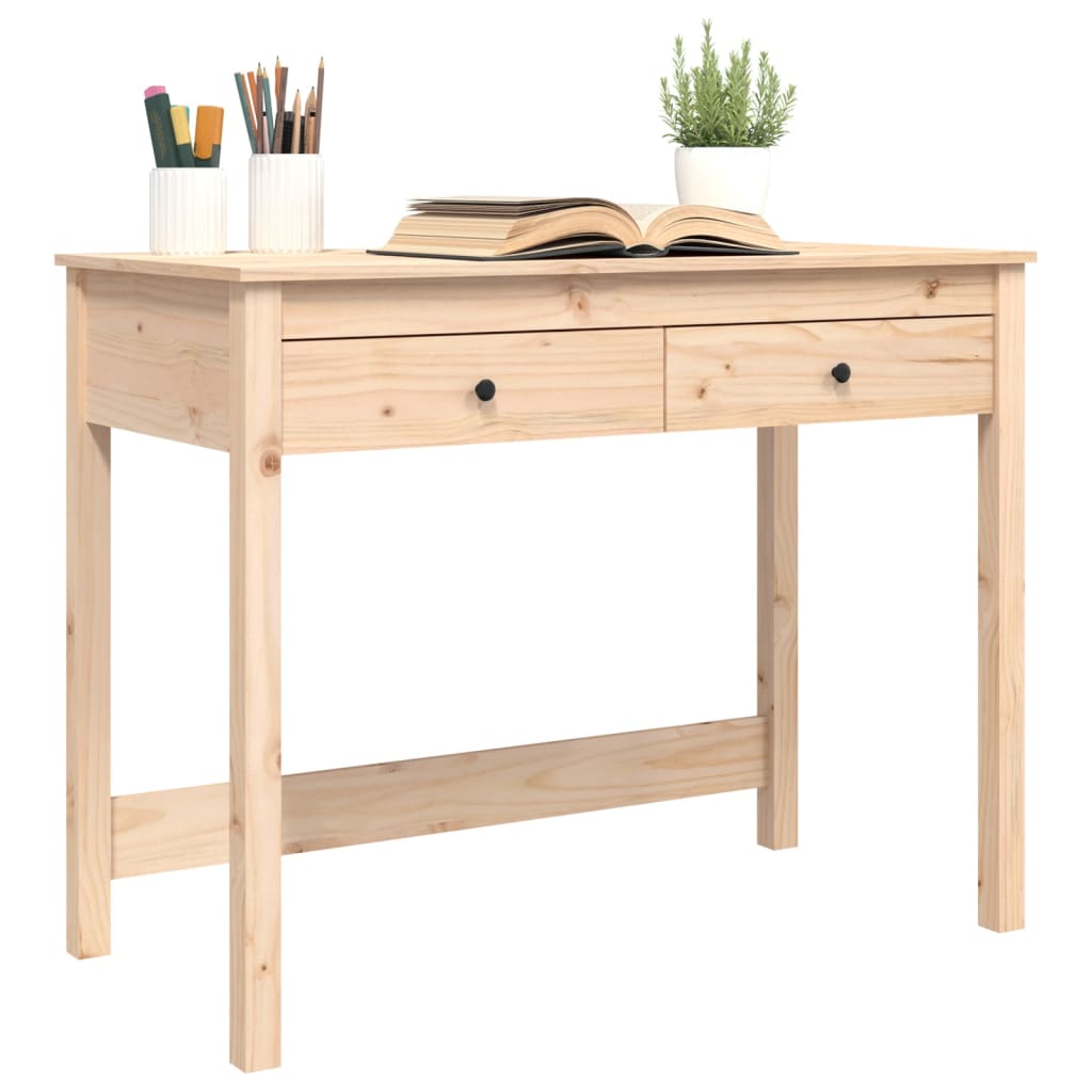 Bureau met lades 100x50x78 cm massief grenenhout is nu te koop bij PeponiXL, paradijselijk wonen!