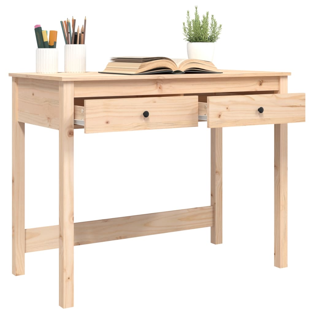 Bureau met lades 100x50x78 cm massief grenenhout is nu te koop bij PeponiXL, paradijselijk wonen!
