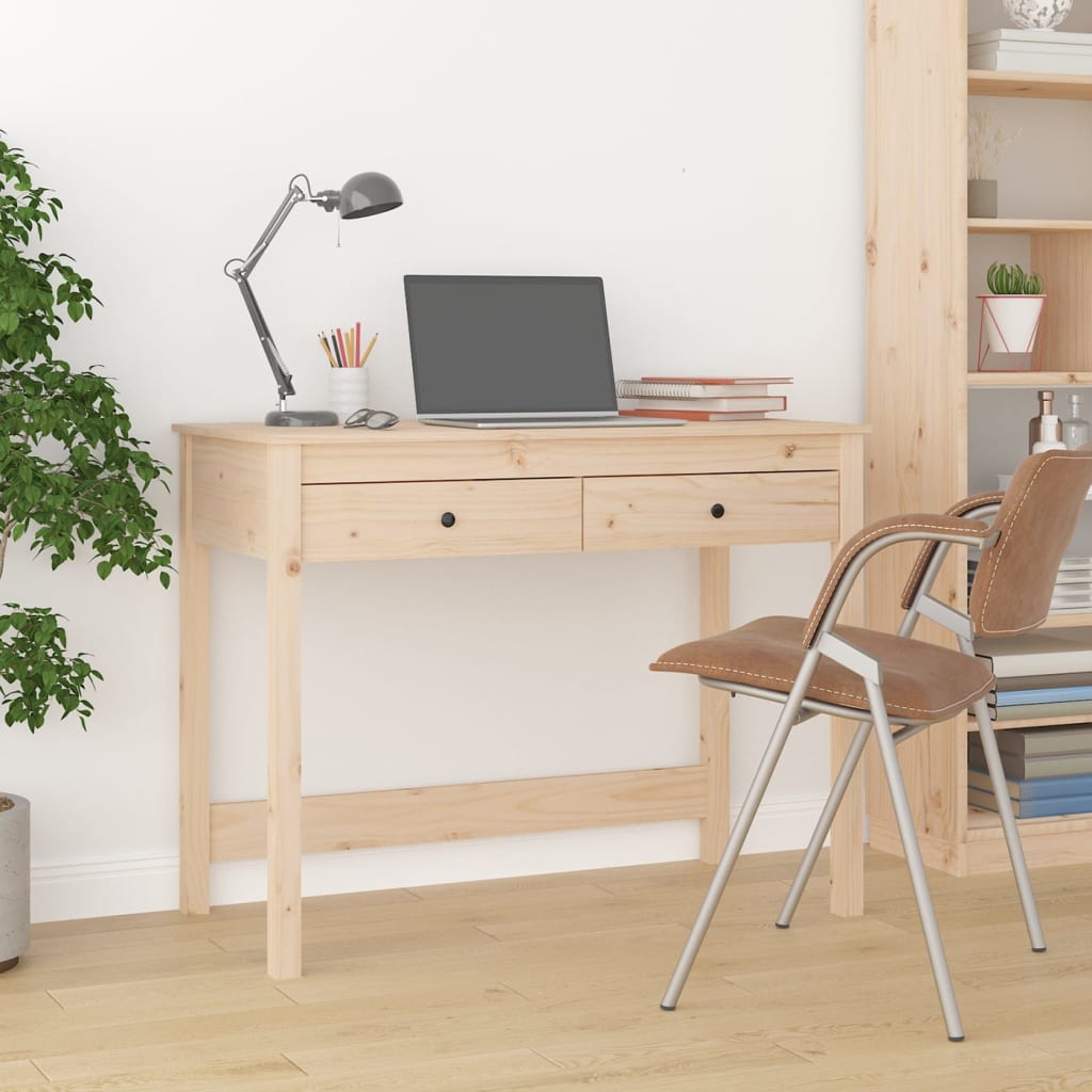 Bureau met lades 100x50x78 cm massief grenenhout is nu te koop bij PeponiXL, paradijselijk wonen!