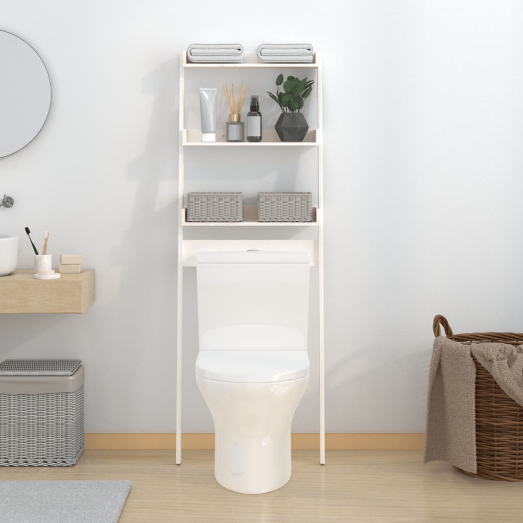 Toiletrek 63,5x32x179 cm massief grenenhout wit is nu te koop bij PeponiXL, paradijselijk wonen!