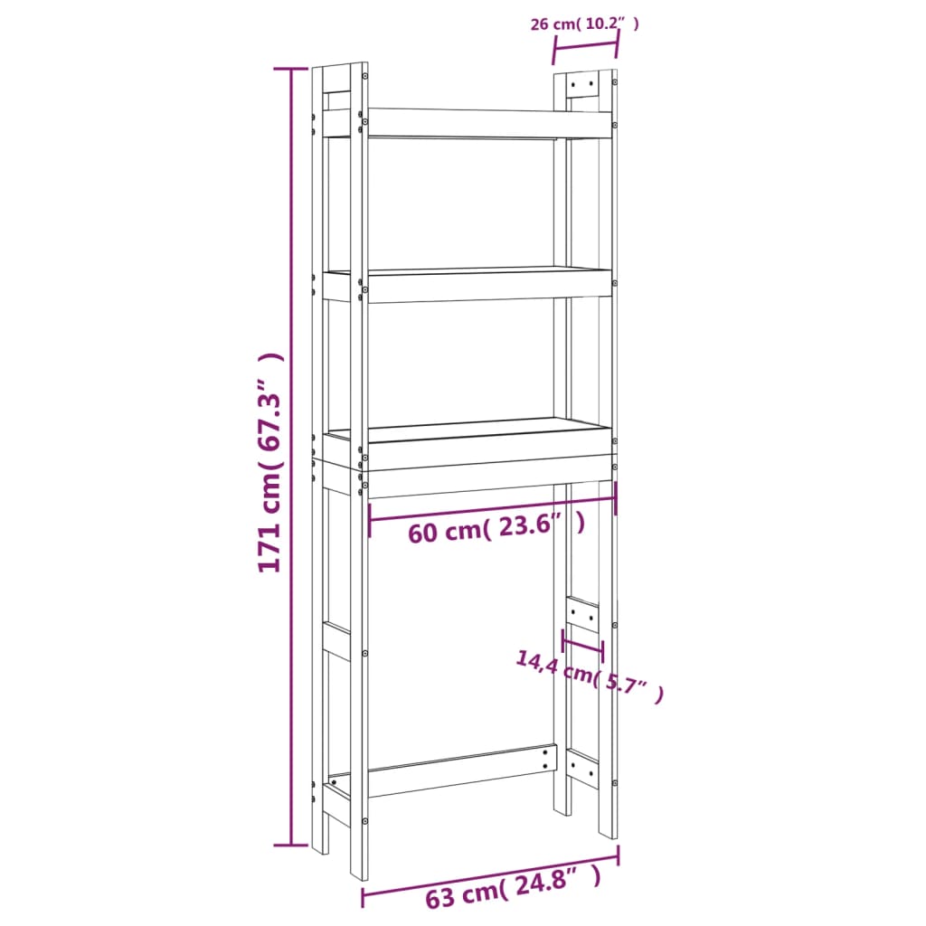 Toiletrek 63x26x171 cm massief grenenhout is nu te koop bij PeponiXL, paradijselijk wonen!