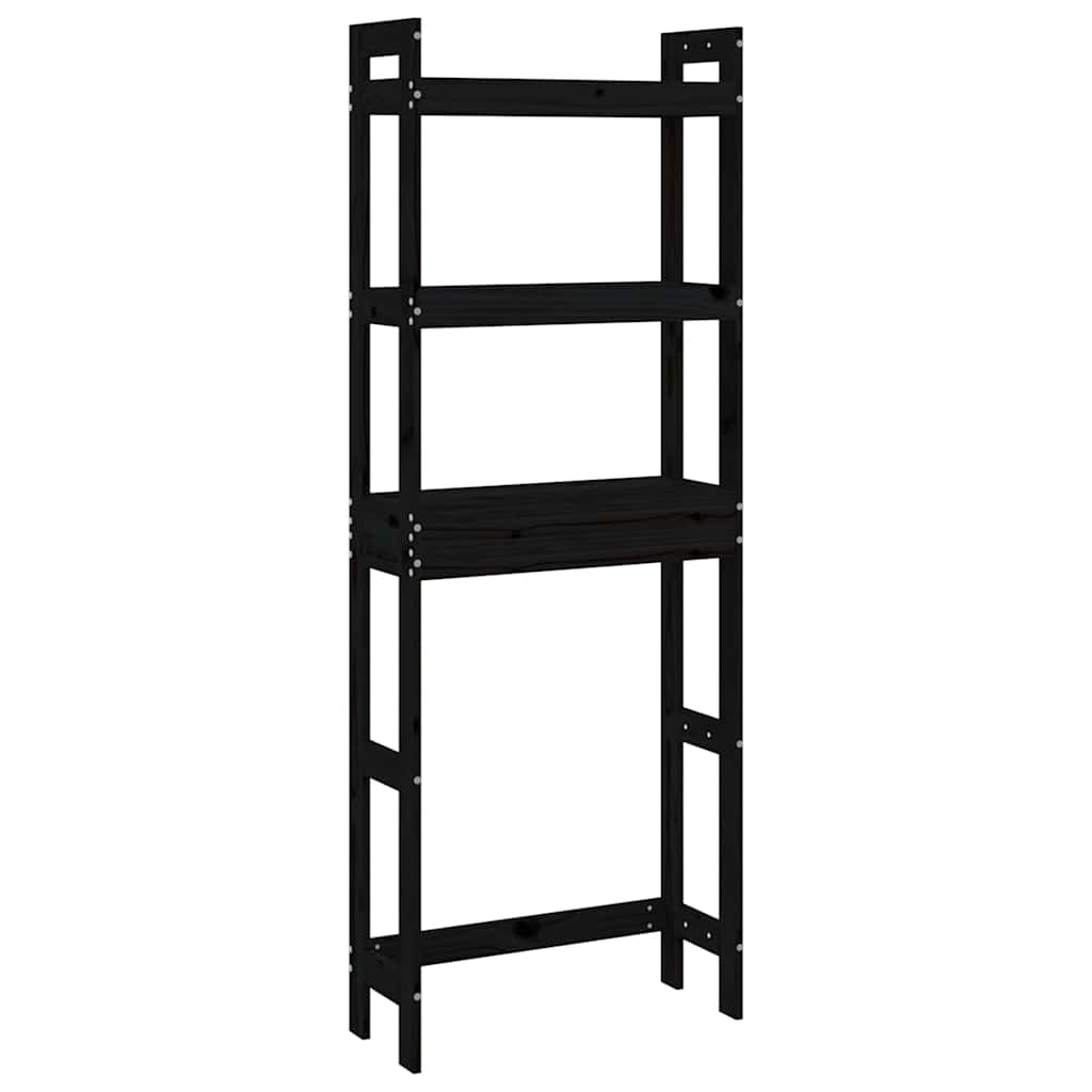Toiletrek 63x26x171 cm massief grenenhout zwart is nu te koop bij PeponiXL, paradijselijk wonen!