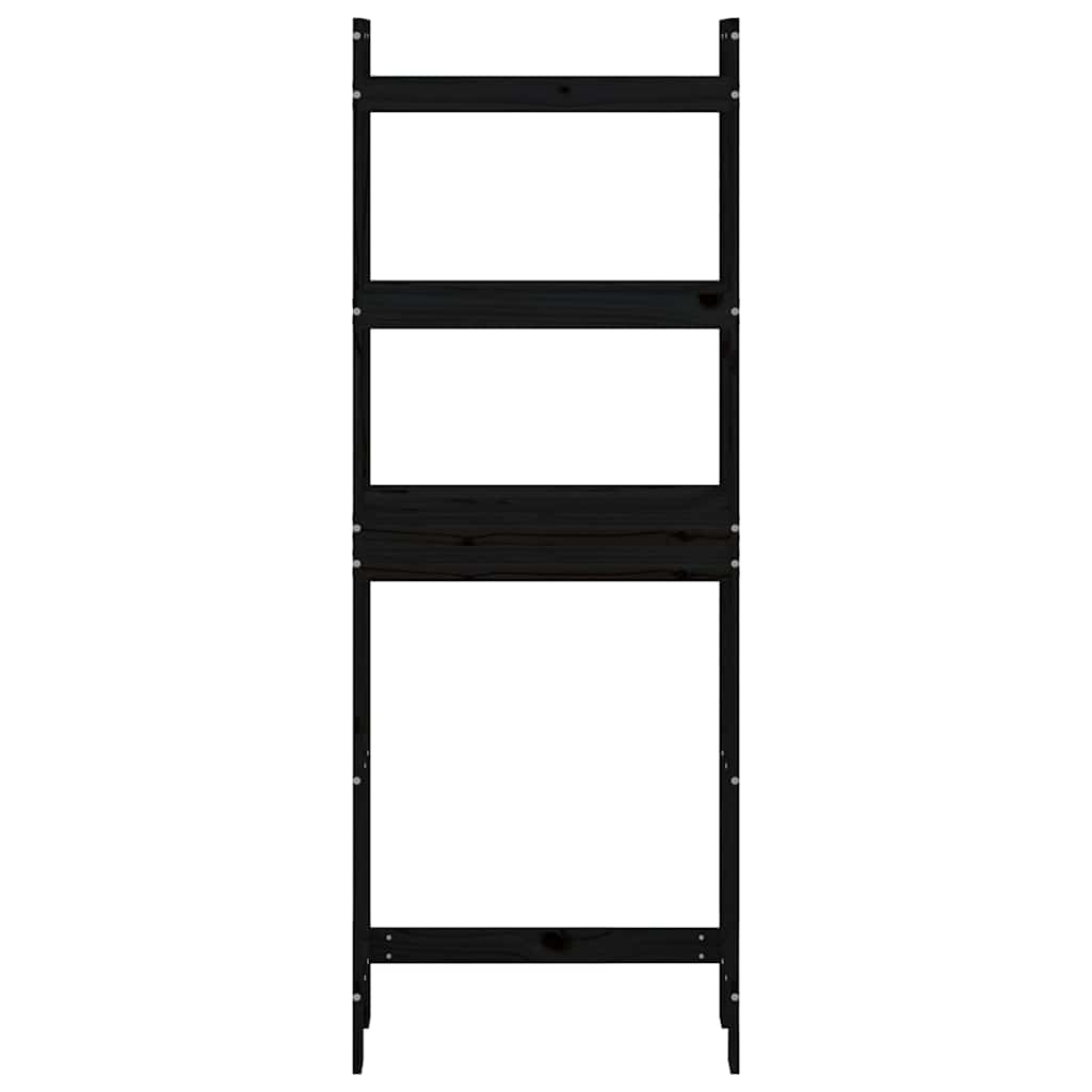 Toiletrek 63x26x171 cm massief grenenhout zwart is nu te koop bij PeponiXL, paradijselijk wonen!