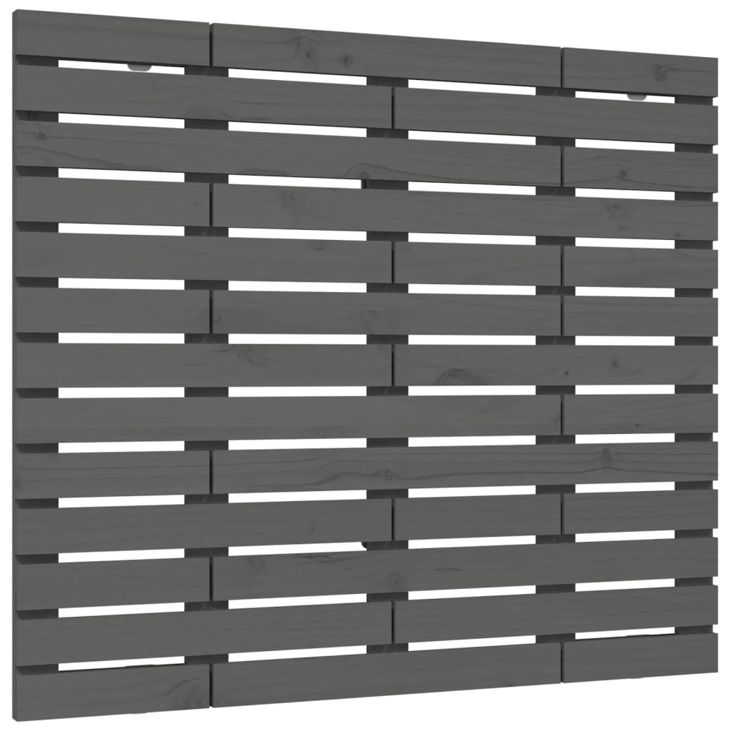 Hoofdbord wandmontage 146x3x91,5 cm massief grenenhout grijs is nu te koop bij PeponiXL, paradijselijk wonen!