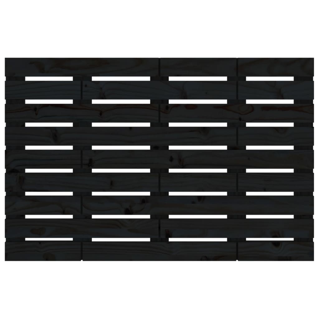 Hoofdbord wandmontage 106x3x63 cm massief grenenhout zwart is nu te koop bij PeponiXL, paradijselijk wonen!