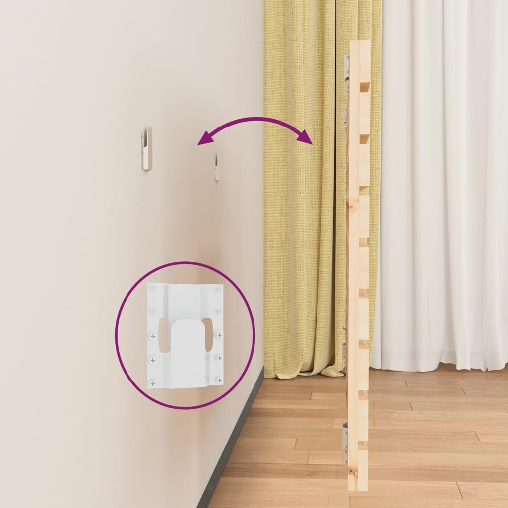 Hoofdbord wandmontage 206x3x63 cm massief grenenhout is nu te koop bij PeponiXL, paradijselijk wonen!