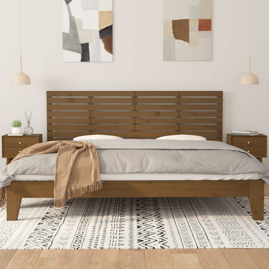 Hoofdbord wandmontage 206x3x63 cm grenenhout honingbruin is nu te koop bij PeponiXL, paradijselijk wonen!