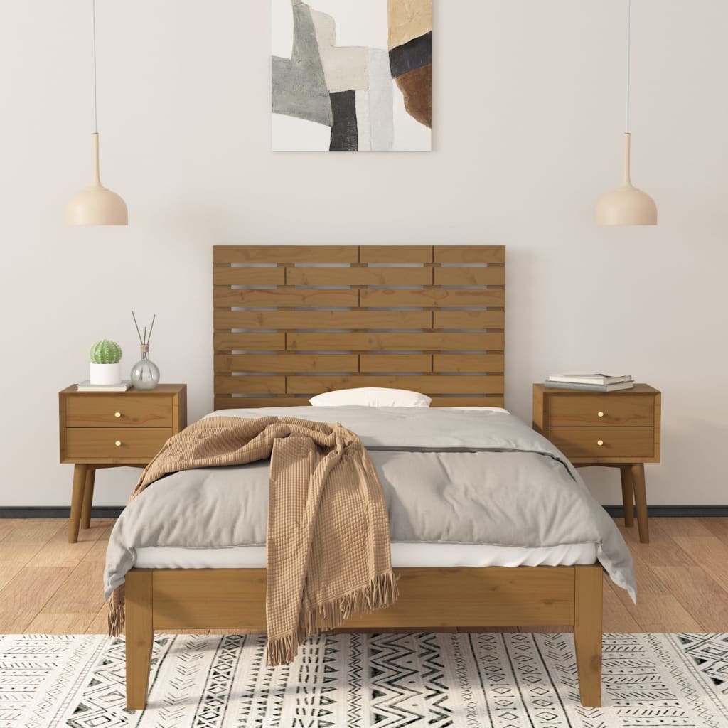 Hoofdbord wandmontage 96x3x63 cm massief grenenhout honingbruin is nu te koop bij PeponiXL, paradijselijk wonen!