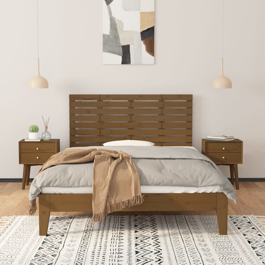 Hoofdbord wandmontage 156x3x63 cm grenenhout honingbruin is nu te koop bij PeponiXL, paradijselijk wonen!