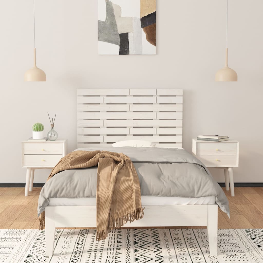 Hoofdbord wandmontage 81x3x63 cm massief grenenhout wit is nu te koop bij PeponiXL, paradijselijk wonen!