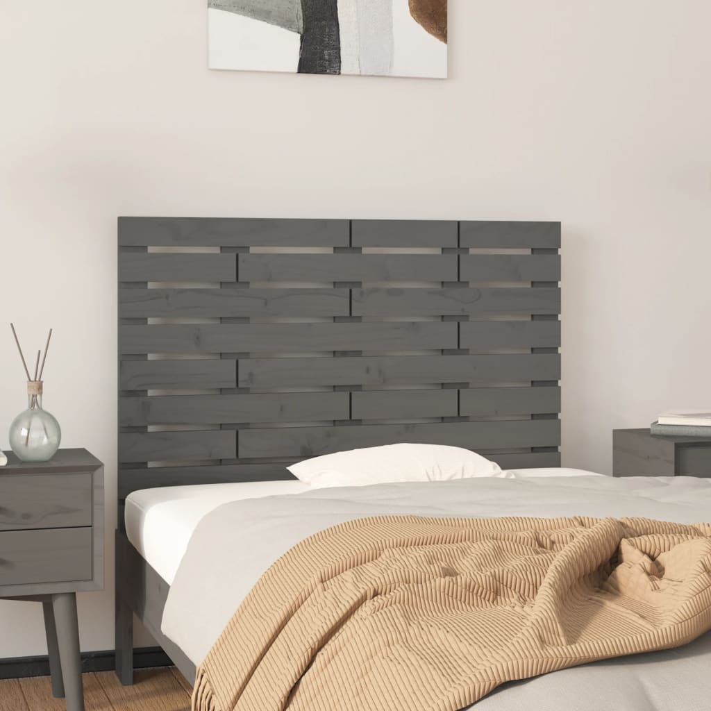 Hoofdbord wandmontage 81x3x63 cm massief grenenhout grijs is nu te koop bij PeponiXL, paradijselijk wonen!