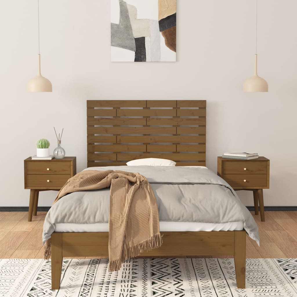 Hoofdbord wandmontage 81x3x63 cm massief grenenhout honingbruin is nu te koop bij PeponiXL, paradijselijk wonen!