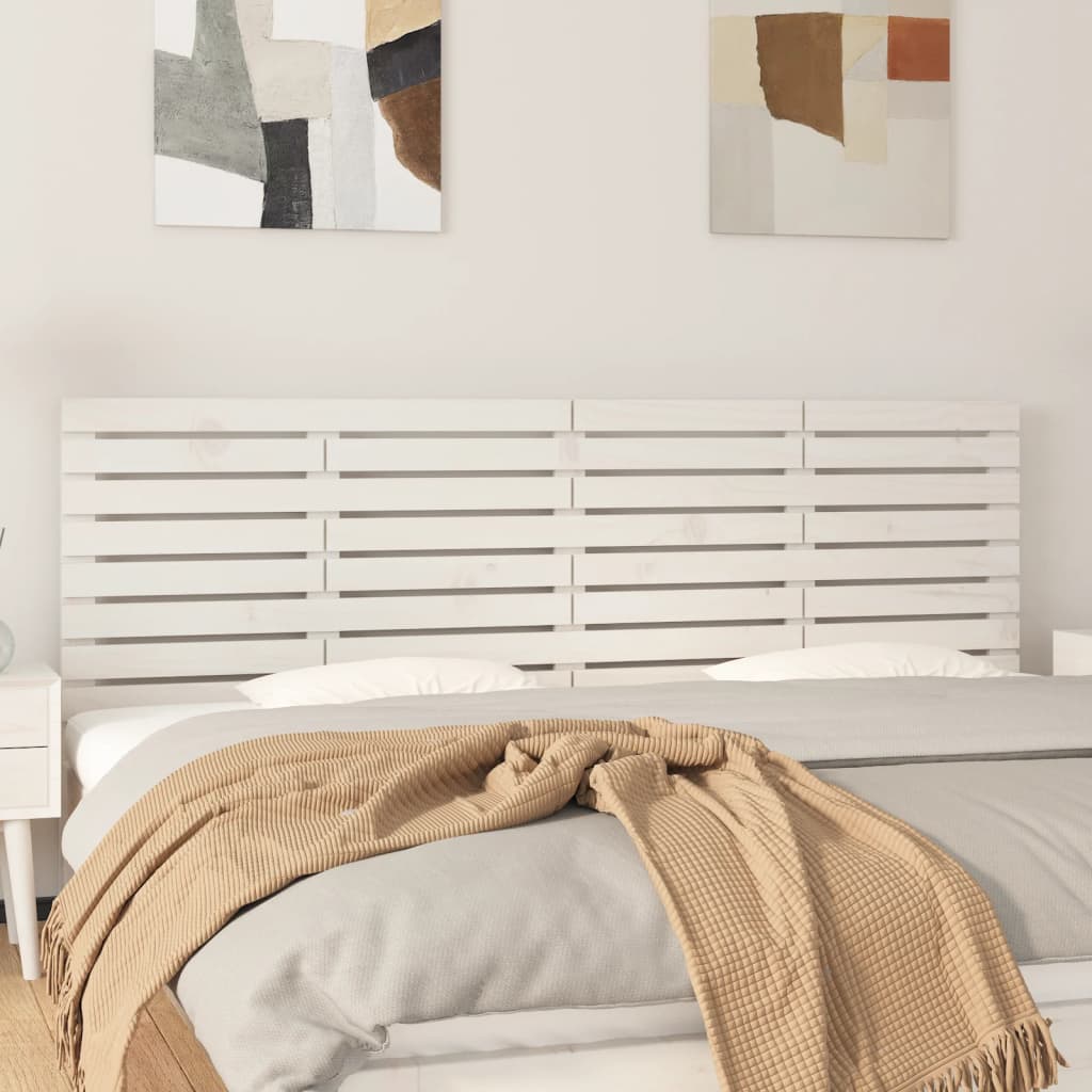 Hoofdbord wandmontage 166x3x63 cm massief grenenhout wit is nu te koop bij PeponiXL, paradijselijk wonen!