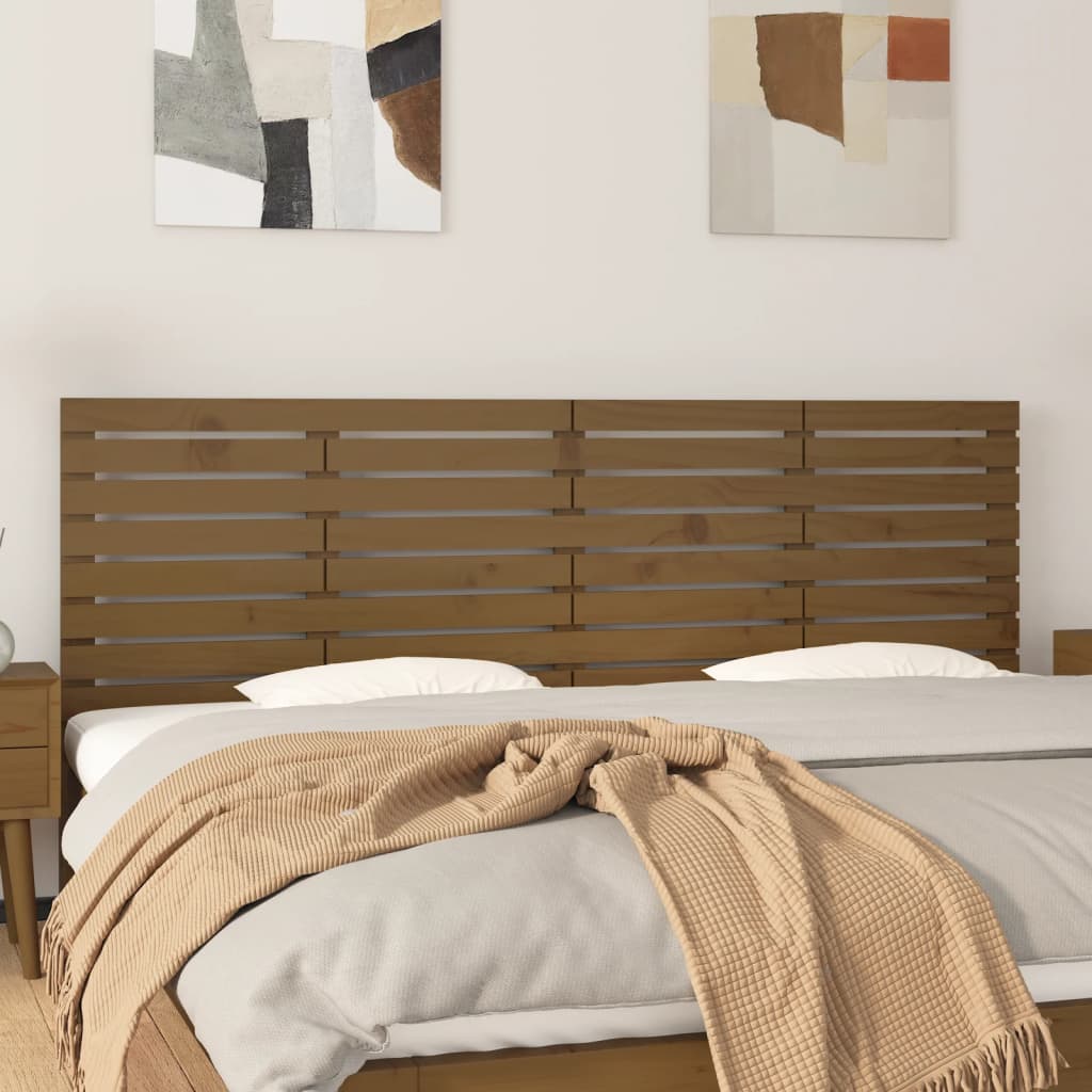 Hoofdbord wandmontage 166x3x63 cm grenenhout honingbruin is nu te koop bij PeponiXL, paradijselijk wonen!