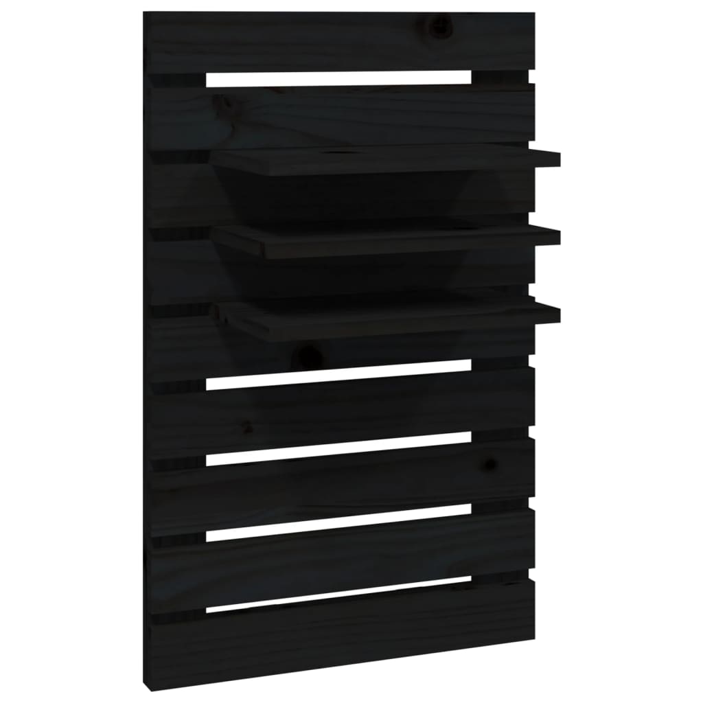 Nachtkastjes wandgemonteerd 2 st massief grenenhout zwart is nu te koop bij PeponiXL, paradijselijk wonen!