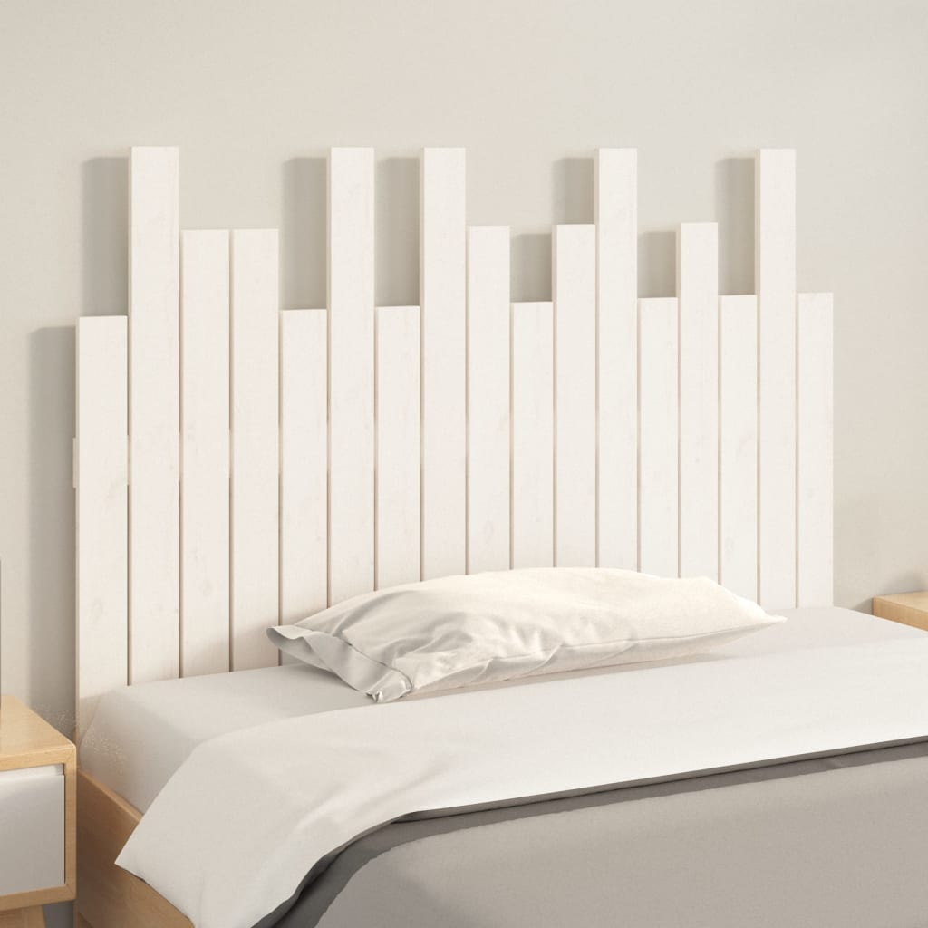 Hoofdbord wandmontage 108x3x80 cm massief grenenhout wit is nu te koop bij PeponiXL, paradijselijk wonen!