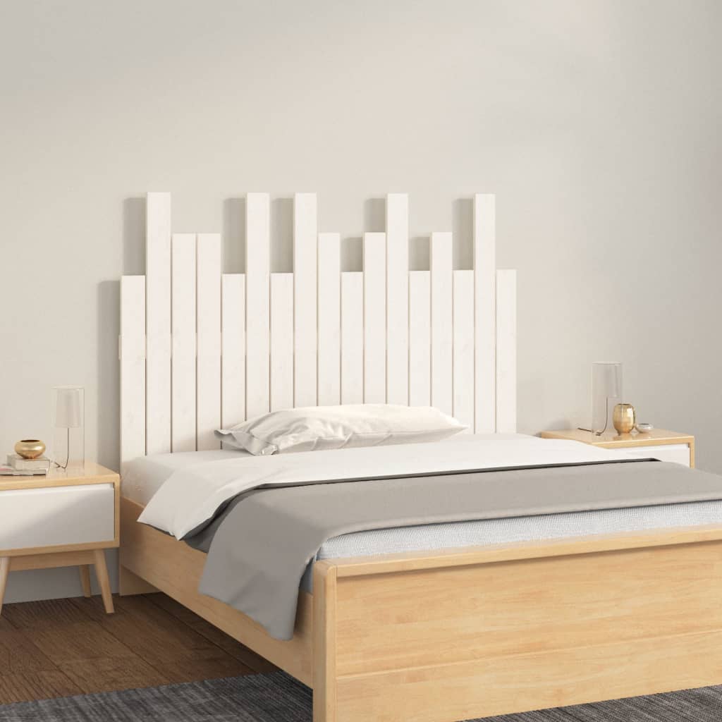 Hoofdbord wandmontage 108x3x80 cm massief grenenhout wit is nu te koop bij PeponiXL, paradijselijk wonen!