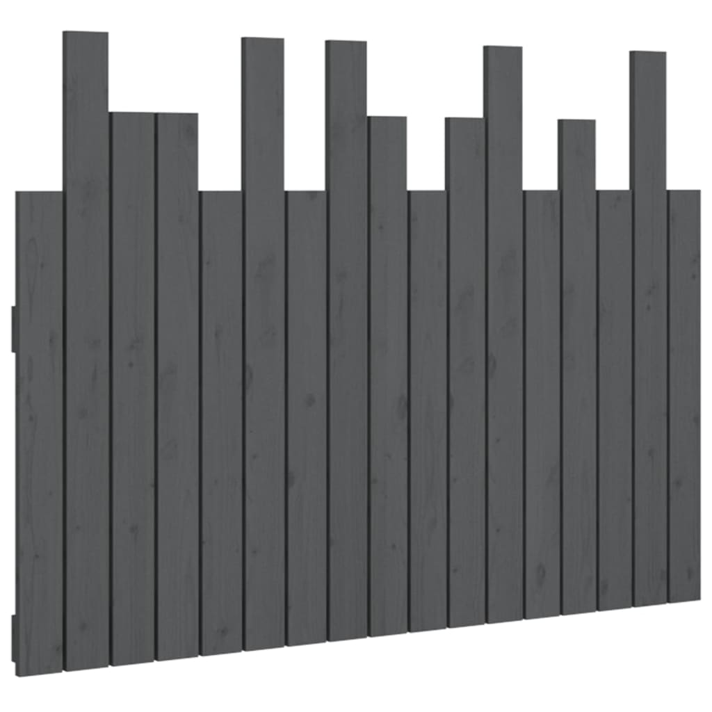 Hoofdbord wandmontage 108x3x80 cm massief grenenhout grijs is nu te koop bij PeponiXL, paradijselijk wonen!