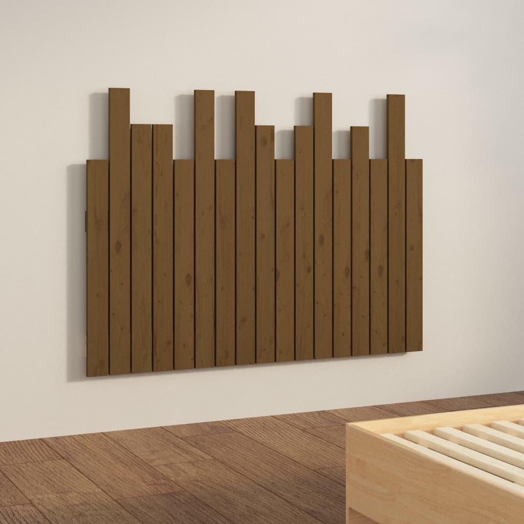 Hoofdbord wandmontage 108x3x80 cm grenenhout honingbruin is nu te koop bij PeponiXL, paradijselijk wonen!
