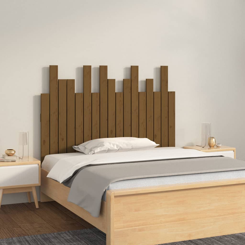 Hoofdbord wandmontage 108x3x80 cm grenenhout honingbruin is nu te koop bij PeponiXL, paradijselijk wonen!