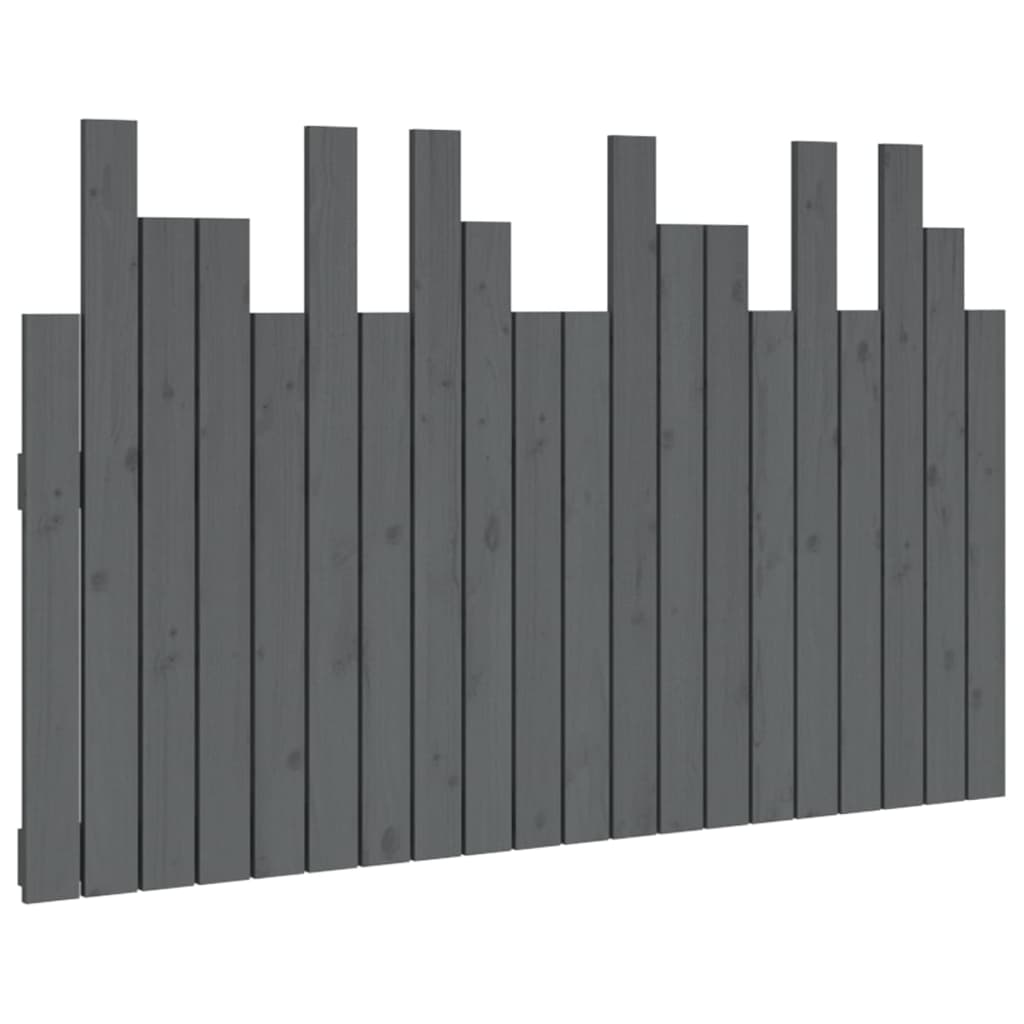 Hoofdbord wandmontage 127,5x3x80 cm massief grenenhout grijs is nu te koop bij PeponiXL, paradijselijk wonen!