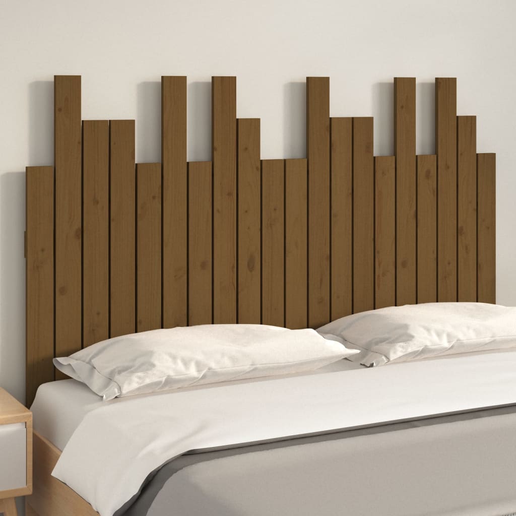 Hoofdbord wandmontage 127,5x3x80 cm grenenhout honingbruin is nu te koop bij PeponiXL, paradijselijk wonen!
