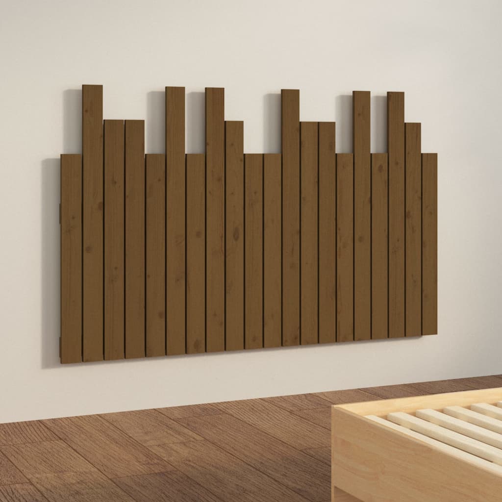 Hoofdbord wandmontage 127,5x3x80 cm grenenhout honingbruin is nu te koop bij PeponiXL, paradijselijk wonen!