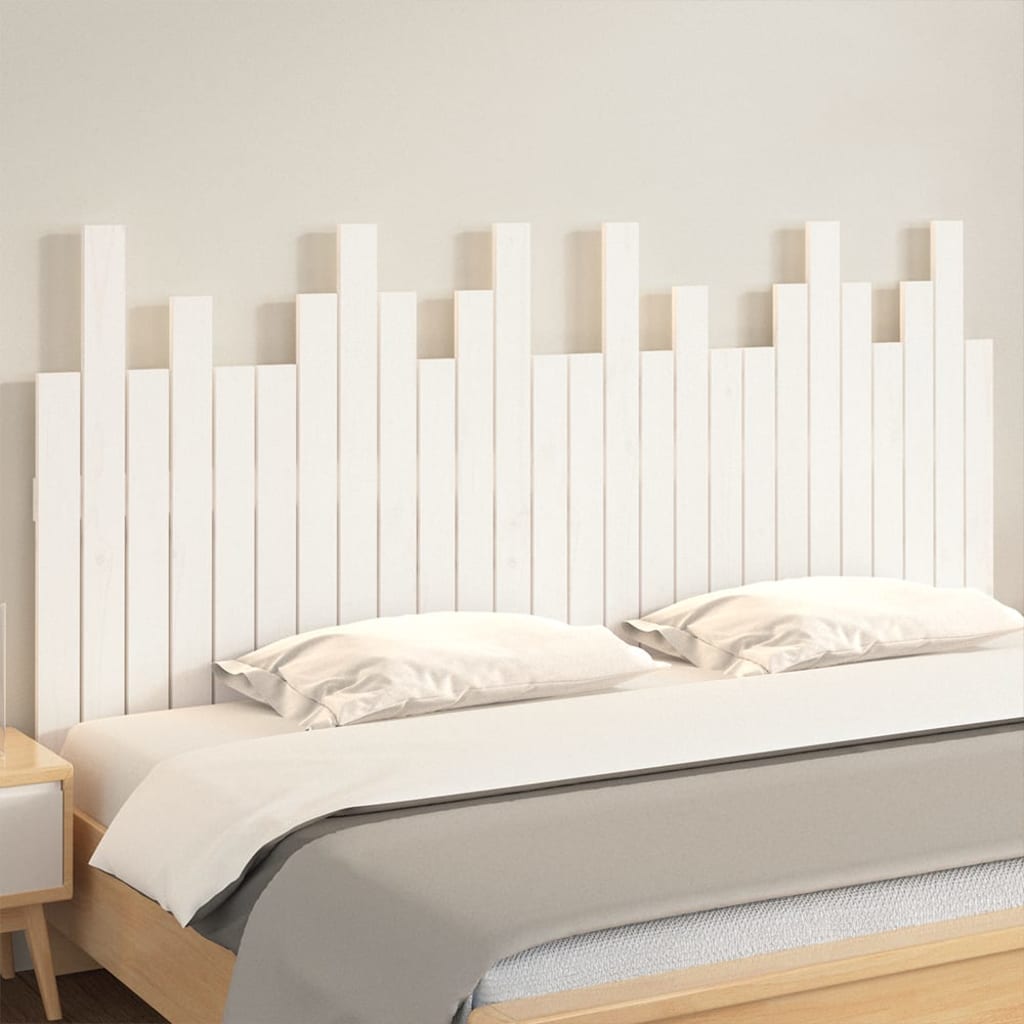 Hoofdbord wandmontage 166x3x80 cm massief grenenhout wit is nu te koop bij PeponiXL, paradijselijk wonen!
