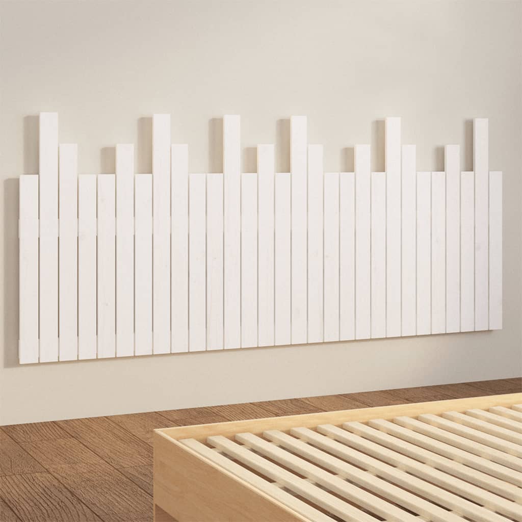 Hoofdbord wandmontage 185x3x80 cm massief grenenhout wit is nu te koop bij PeponiXL, paradijselijk wonen!