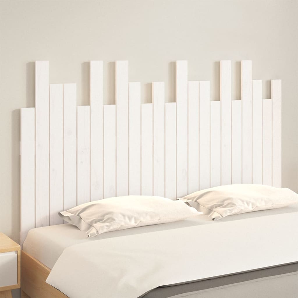 Hoofdbord wandmontage 140x3x80 cm massief grenenhout wit is nu te koop bij PeponiXL, paradijselijk wonen!